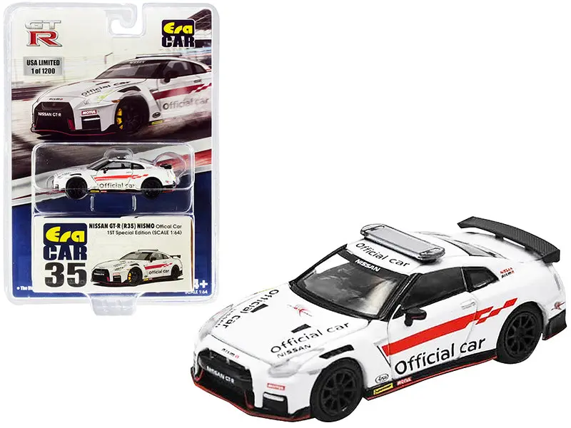 Nissan Gt-R (R35) Nismo Rhd (Right Hand Drive) "Official Car" White Limited Edition To 1200 Pieces "Special Edition" 1:64 Diecast Model Car - Era Car - Ns20gtrrf35b 1