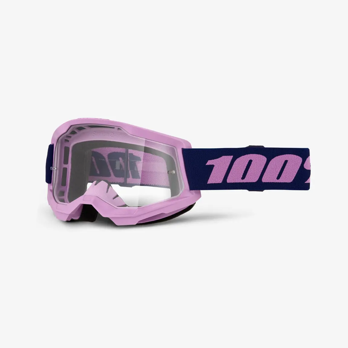 100% Strata 2 Purple Goggles - Clear Lens 1