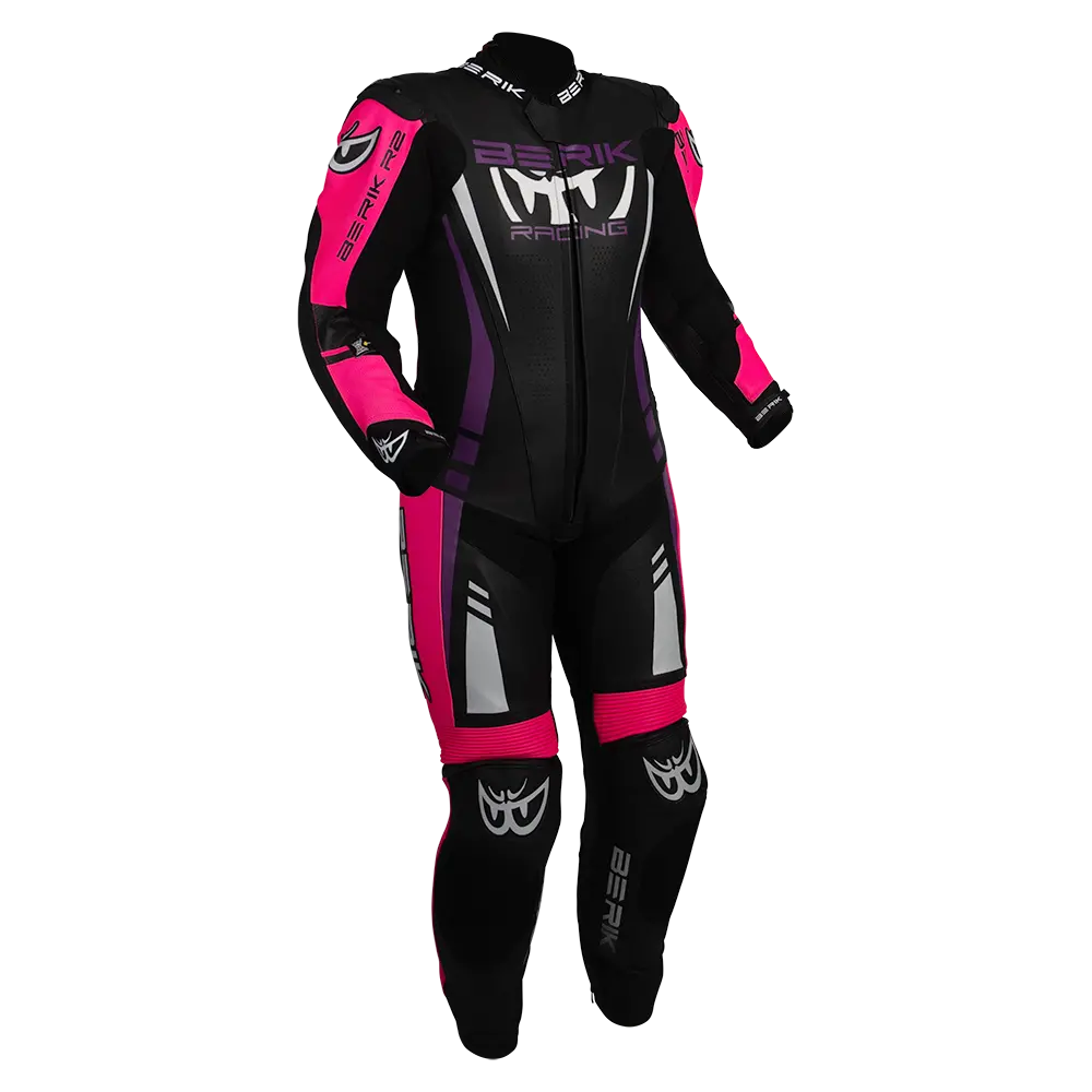 Berik Sicily Ladies Leather Suits - Black/Pink 1