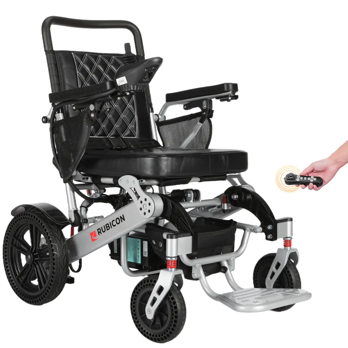 Rubicon Dx17 - Automatic Folding & Unfolding Portable Electric Wheelchair: Collapsible, Lightweight & All Terrain | Dual Motor Power Wheelchair 1