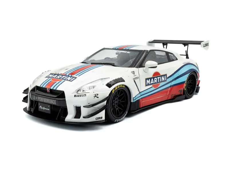 Pre-Order 2024 Nissan Gt-R (R35) W/ Liberty Walk Body Kit 2.0 Martini Racing Diecast 1:18 Scale Model - Solido S1805819 1