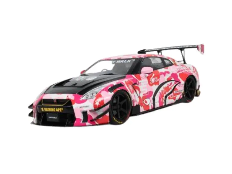 Pre-Order 2025 Nissan Gt-R (R35) Lbwk Liberty Walk Body Kit 2.0 Pink Camo Diecast 1:18 Scale Model - Solido S1805823 1