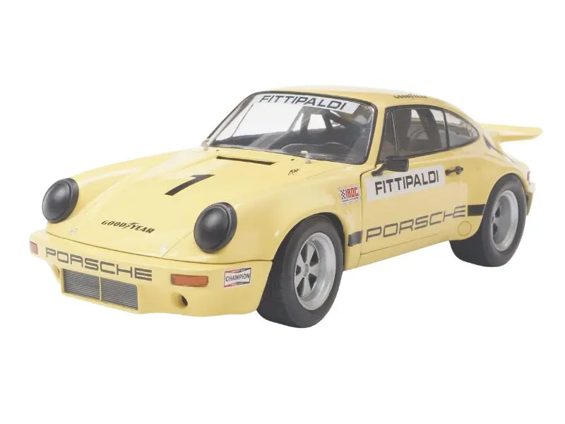 1974 Porsche 911 Iroc #1 Fittipaldi – Yellow Diecast 1:18 Scale Model - Solido S1810703 1