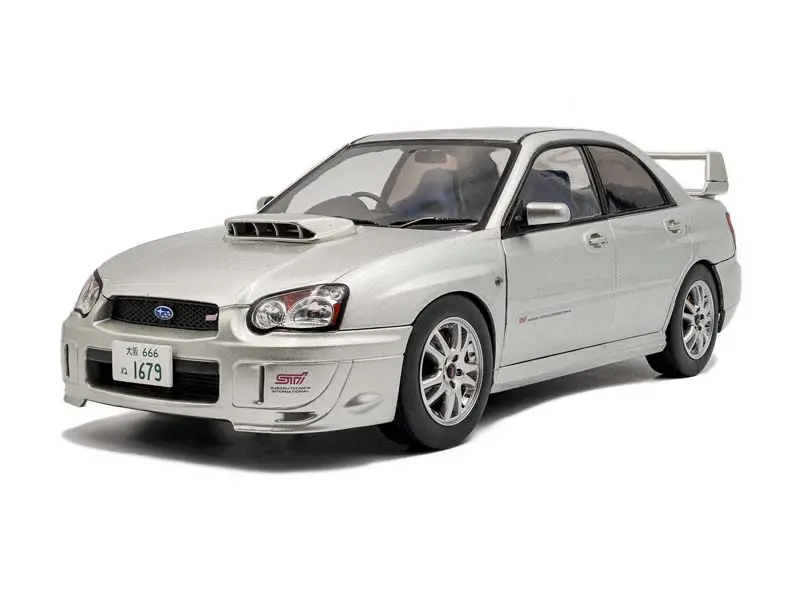2003 Subaru Impreza Wrx Sti Premium Silver Effect Diecast 1:18 Scale Model - Solido S1812303 1