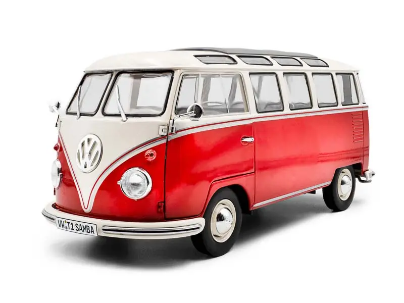 1962 Volkswagen T1 Samba – Red / White Diecast 1:18 Scale Model - Solido S1813402 1