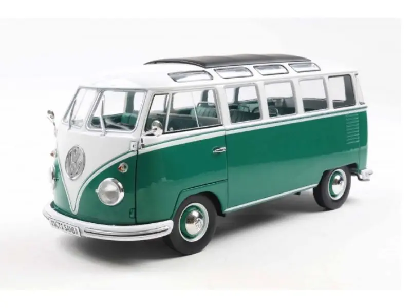 Pre-Order 1962 Volkswagen T1 Samba Green / White Diecast 1:18 Scale Model - Solido S1813403 1