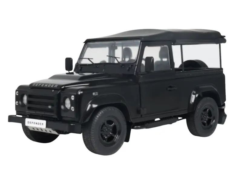 Pre-Order 2016 Land Rover Defender 90 Short W/ Rear Cover - Black Diecast 1:18 Scale Model - Solido S1813503 1