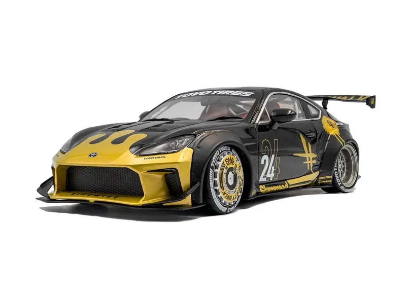 2024 Toyota Gr86 Liberty Walk Body Kit Black & Gold Diecast 1:18 Scale Model - Solido S1813603 1
