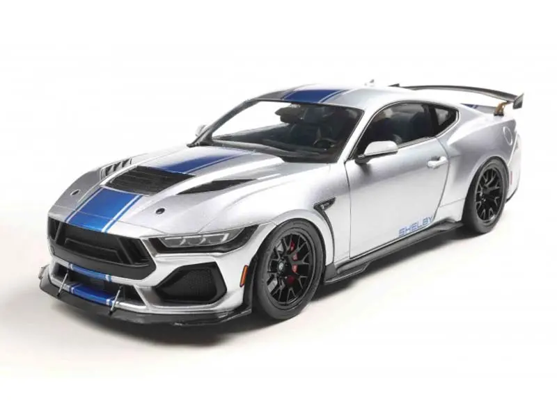 Pre-Order 2025 Ford Mustang Shelby Super Snake Grey W/ Blue Stripe Diecast 1:18 Scale Model - Solido S1813803 1