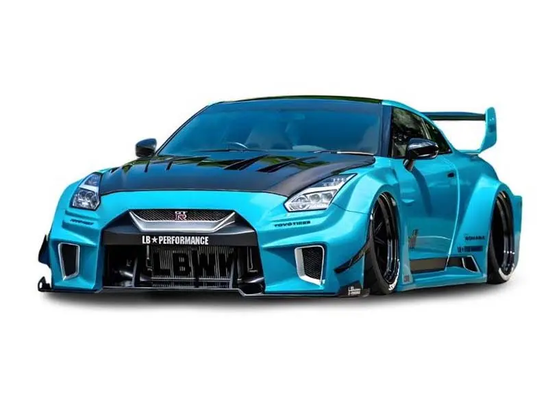 Pre-Order 2025 Nissan Gt-R (R35) Liberty Walk Silhouette Body Kit Blue Metallic Diecast 1:18 Scale Model - Solido S1815602 1