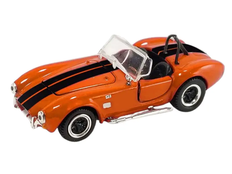 1965 Shelby Cobra 427 S/C - Orange W/ Black Stripes Diecast 1:64 Scale Model - Acme Sc-705-O 1