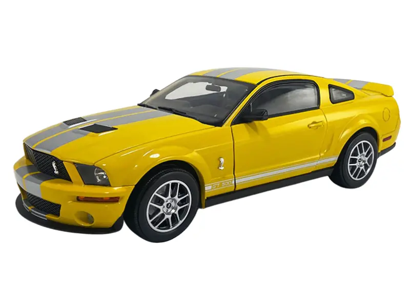 2007 Ford Mustang Gt500 Yellow Diecast 1:64 Scale Model - Acme Sc64002 1