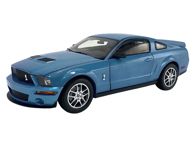 2007 Ford Mustang Gt500 Windveil Blue Diecast 1:64 Scale Model - Acme Sc64003 1