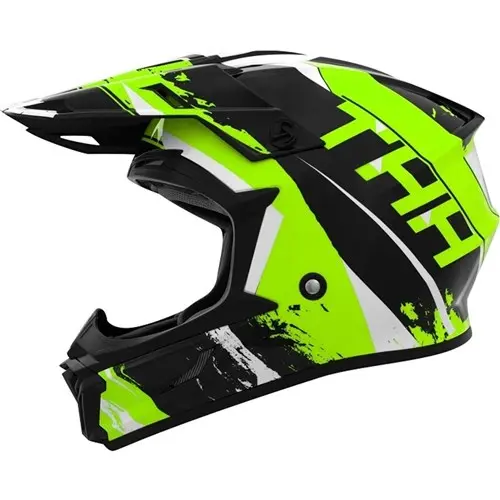 Thh T710x Youth Rage Helmet - Black/Green 1