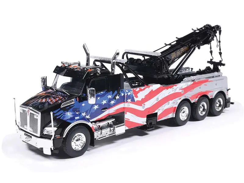 Pre-Order Kenworth T880 Wrecker - Black W/ American Flag Diecast 1:43 Scale Model - Ixo U43ttr003 1