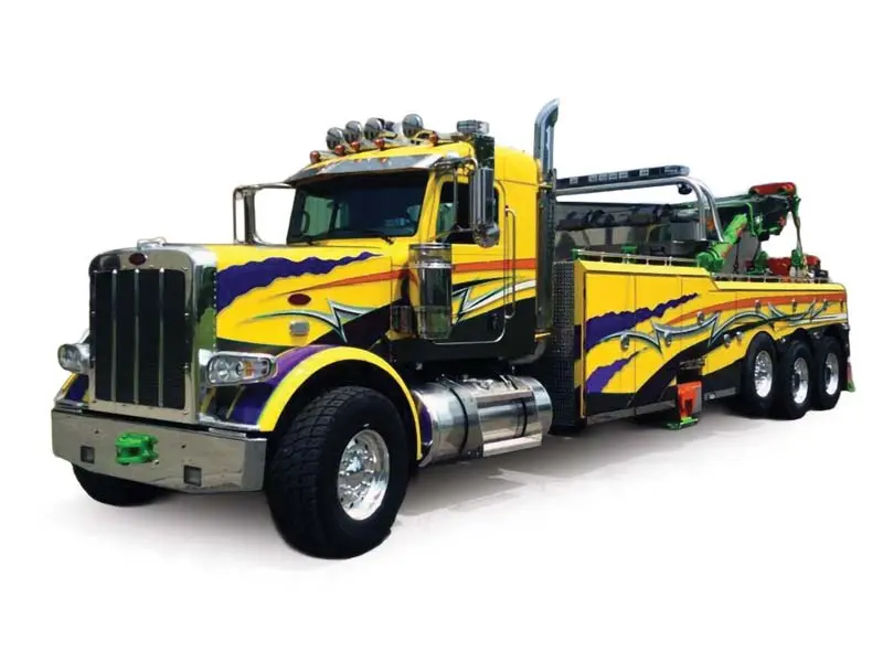 Pre-Order 1980 Peterbilt 359 Wrecker - Yellow And Purple Diecast 1:43 Scale Model - Ixo U43ttr004 1
