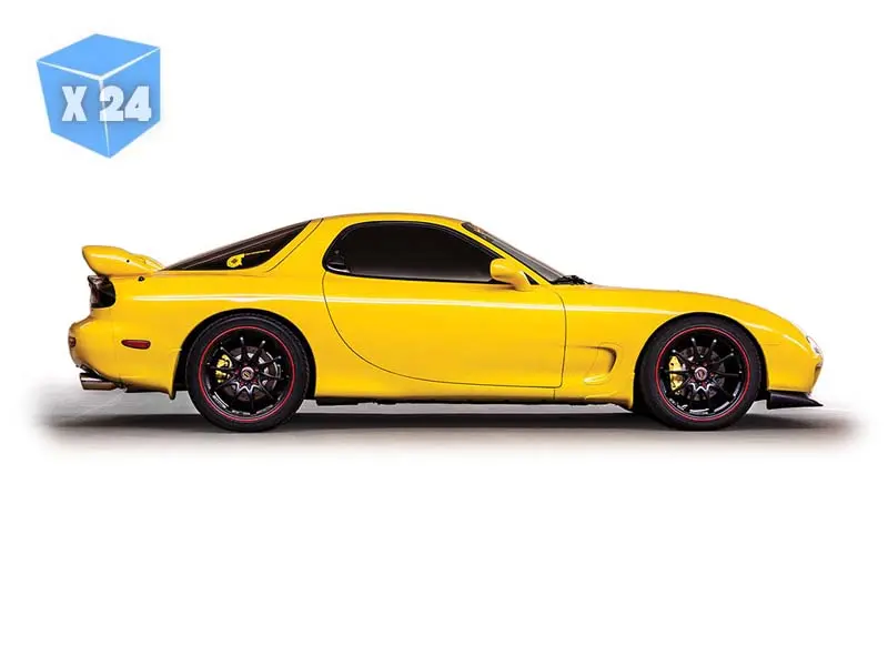 Pre-Order - 24 Pack 1991 Mazda Rx-7 - Competition Yellow Mica Diecast 1:64 Scale Model - Ixo U64rdc008-Jc 1