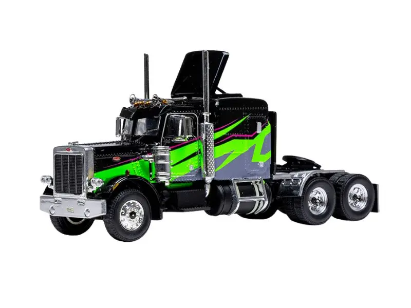 1973 Peterbilt 359 - Black And Lime Diecast 1:64 Scale Model - Ixo America U64tr007 1