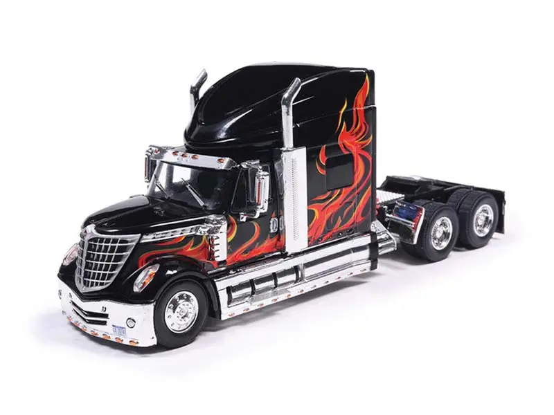 2010 International Lonestar - Black W/ Flames Diecast 1:64 Scale Model - Ixo U64tr008 1