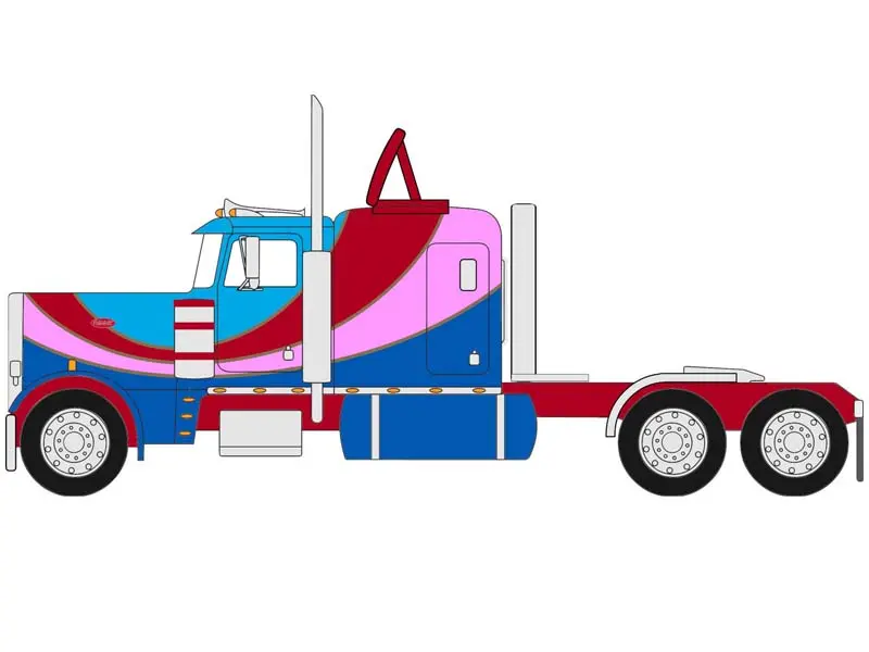 Pre-Order 1973 Peterbilt 359 - Blue And Pink Diecast 1:64 Scale Model - Ixo America U64tr021 1