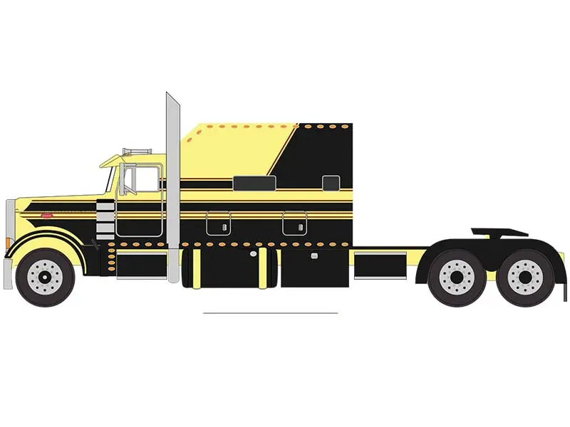 Pre-Order 2002 Peterbilt 379 Big Bunk - Yellow And Black Diecast 1:64 Scale Model - Ixo U64tr037 1