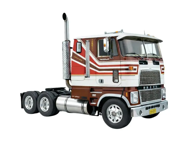 Pre-Order 1976 Ford Cl 9000 - Brown And Red Diecast 1:64 Scale Model - Ixo U64tr039 1
