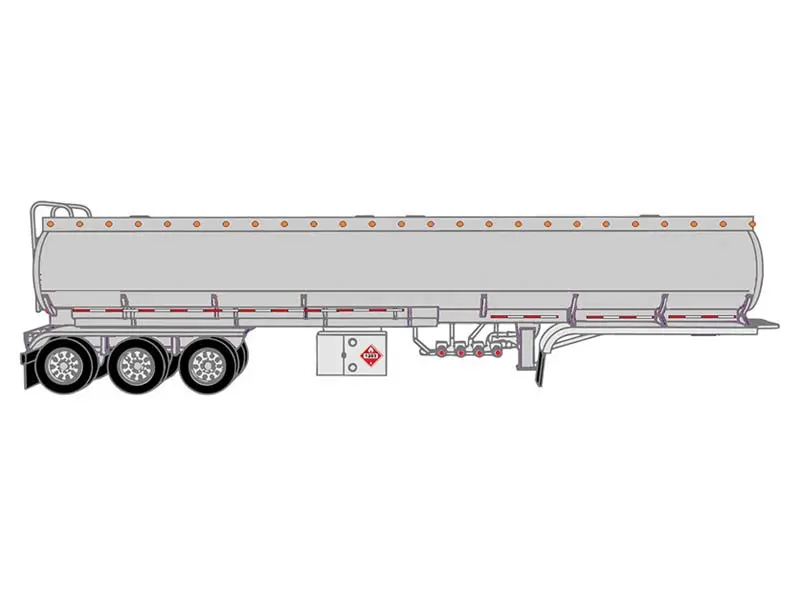 Pre-Order Tridem Tanker Trailer - Silver Diecast 1:64 Scale Model - Ixo America U64trlr004 1