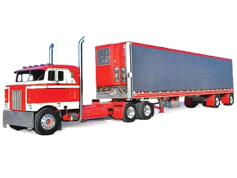 Pre-Order 1950 Kenworth Bullnose - Red And White W/ Vintage Chrome Trailer Diecast 1:64 Scale Model - Ixo U64trtr005s 1