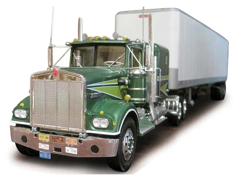 Pre-Order 1974 Kenworth W-925 - Green W/ White Trailer Diecast 1:64 Scale Model - Ixo America U64trtr006s 1