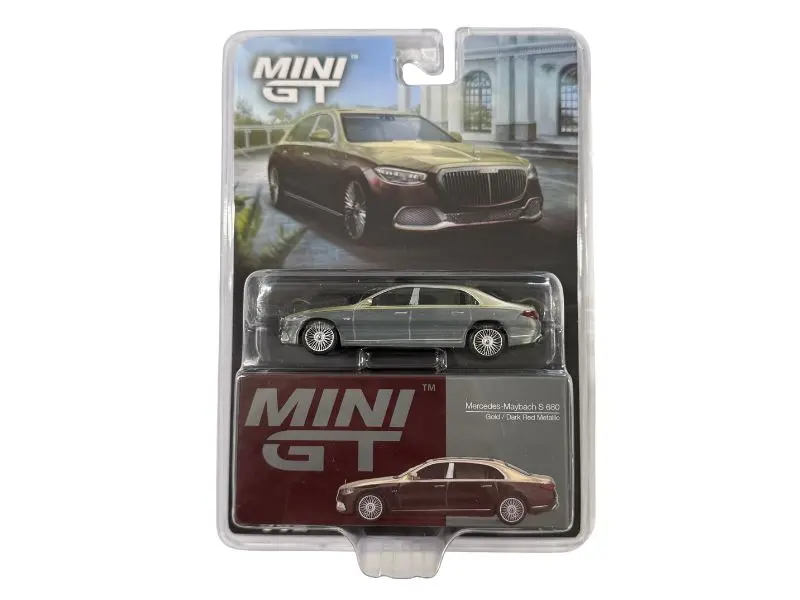 Chase Mercedes-Maybach S680 – Gold / Dark Red Metallic (Mini Gt) Diecast 1:64 Scale Model - Tsm Mgt00962 1