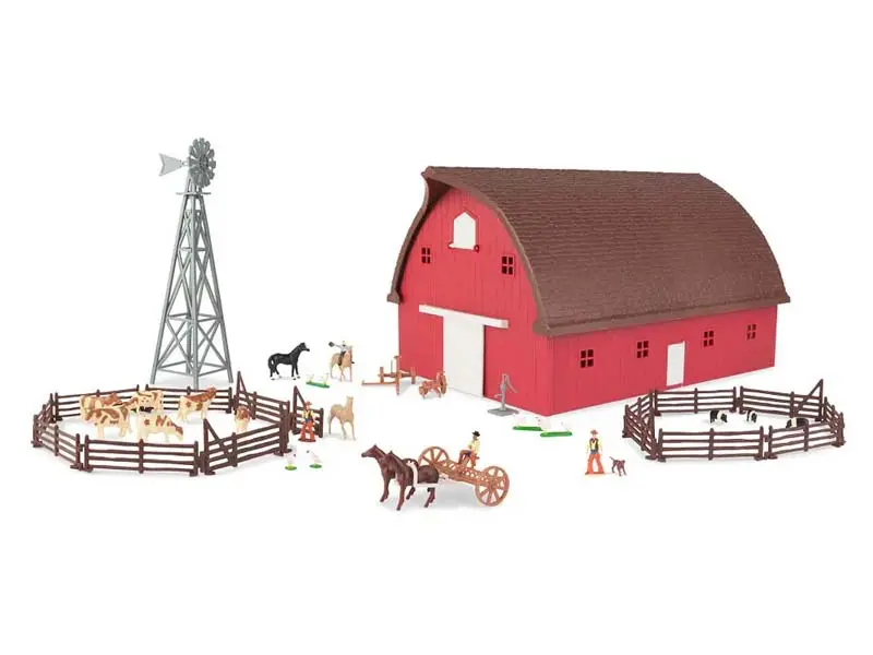 Farm Country Round Gable Barn Set Diecast 1:64 Scale Model - Ertl Zfn46765 1