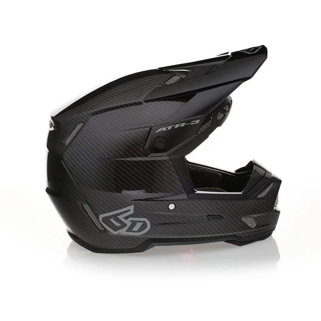 6D Atr-3 Solid Helmet - Gloss Black Carbon 1