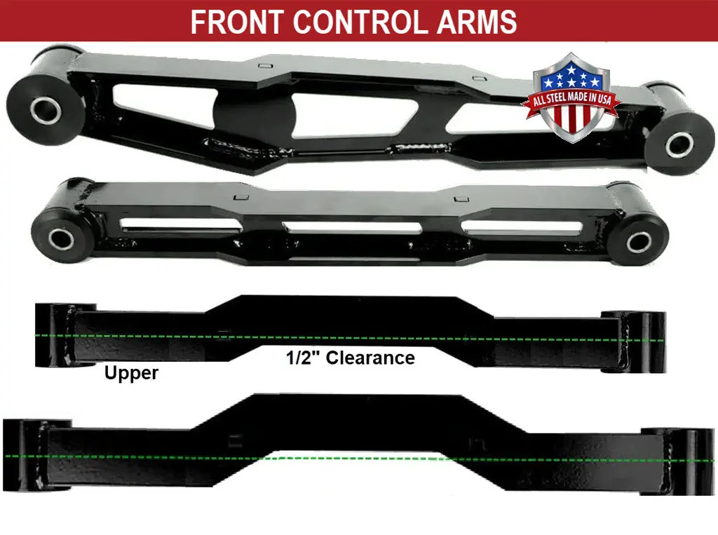 1994 - 2013 Dodge Ram 1500/2500/3500 High Clearance Fabricated Control Arms For Stock To 7" Lift 1