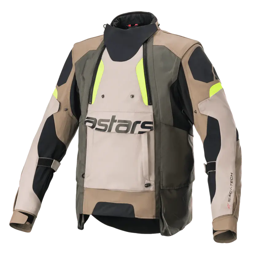 Alpinestars Halo Drystar Adventure Jacket - Khaki/Sand/Fluro Yellow 1