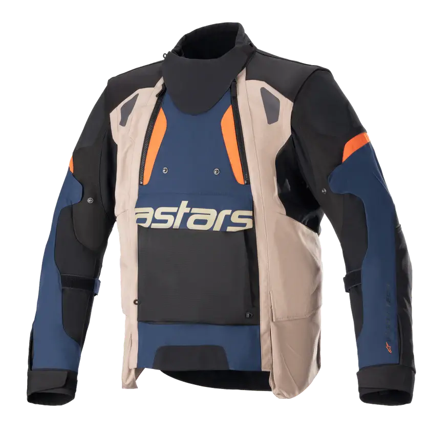 Alpinestars Halo Drystar Adventure Jacket - Dark Blue/Dark Khaki/Flame Orange 1