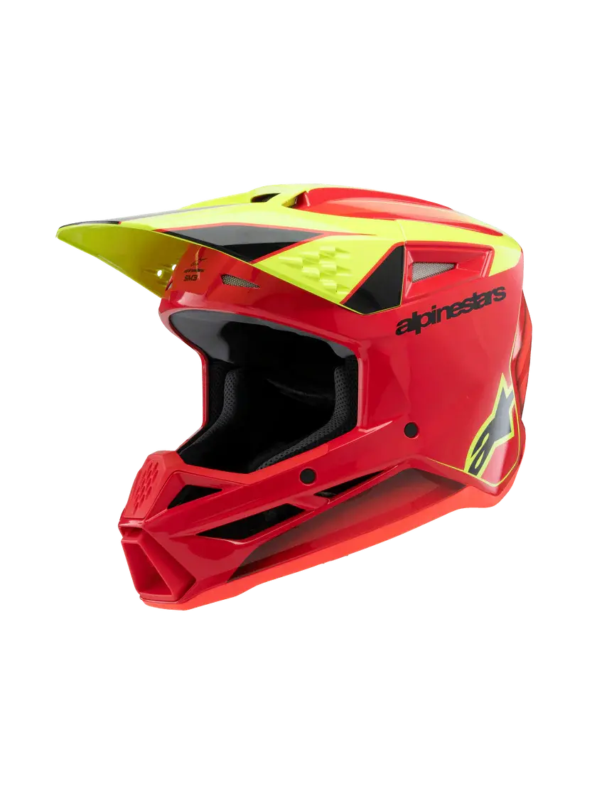 Alpinestars 2026 Sm3 Fray Helmet - Red Yellow Fluo Black Glossy 1