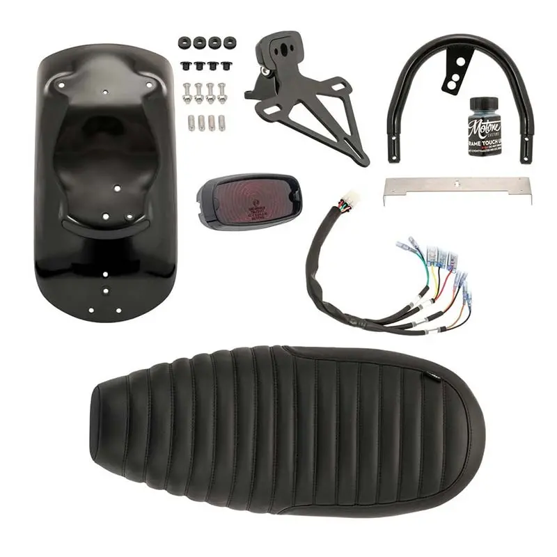 Kit Cortado Selle/Garde Boue Noir/Feu Gort Noir/Plaque D'immatriculation (Triumph) | Motone Customs 1