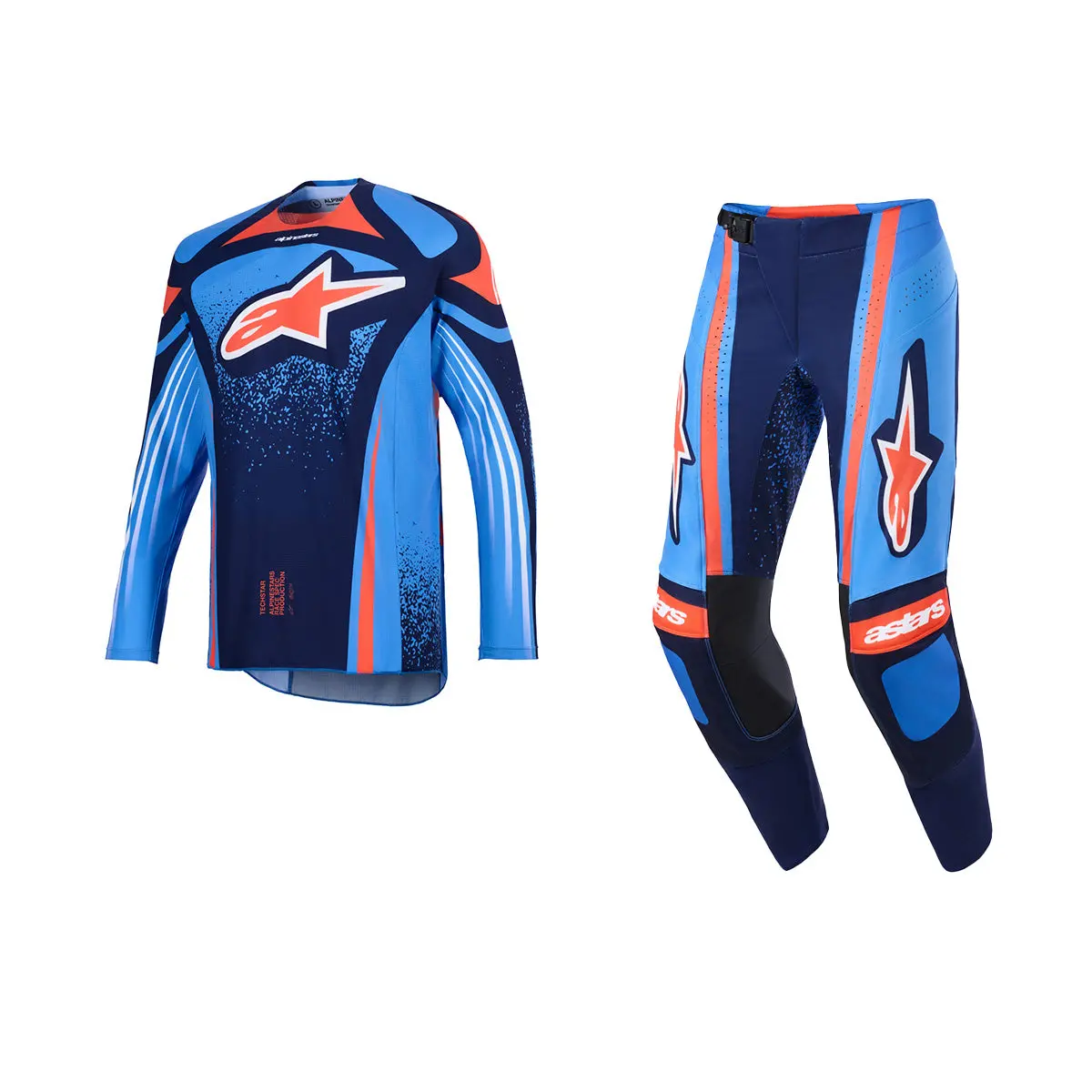 Alpinestars 2026 Techstar Nomur Gear Set - Dark Navy Orange Ucla Blue 1