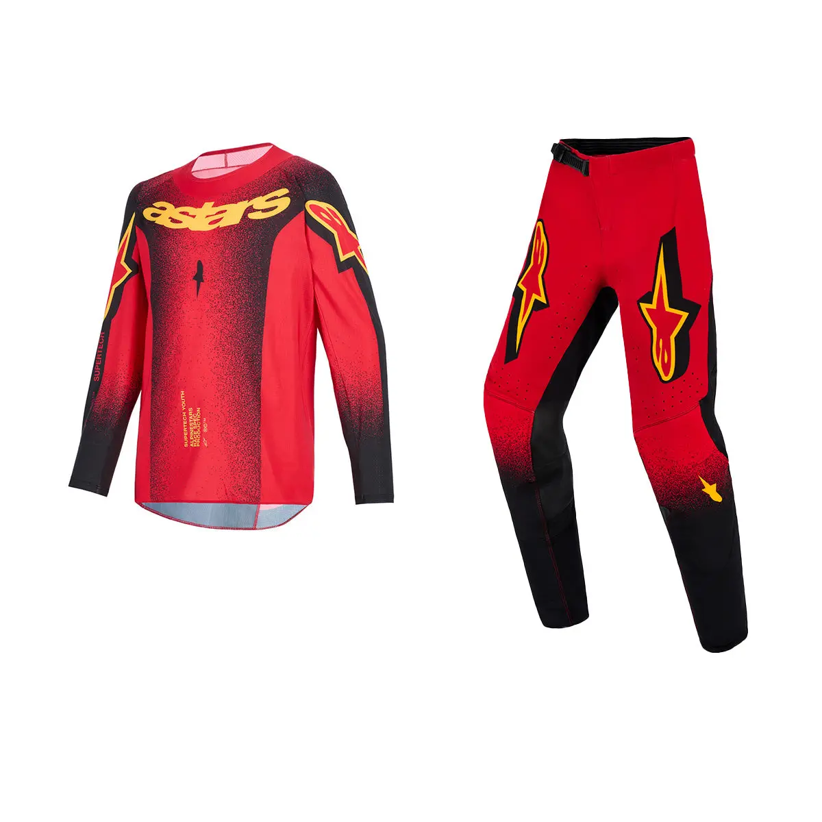 Alpinestars 2026 Youth Supertech Scenz Gear Set - Red Black Yellow 1