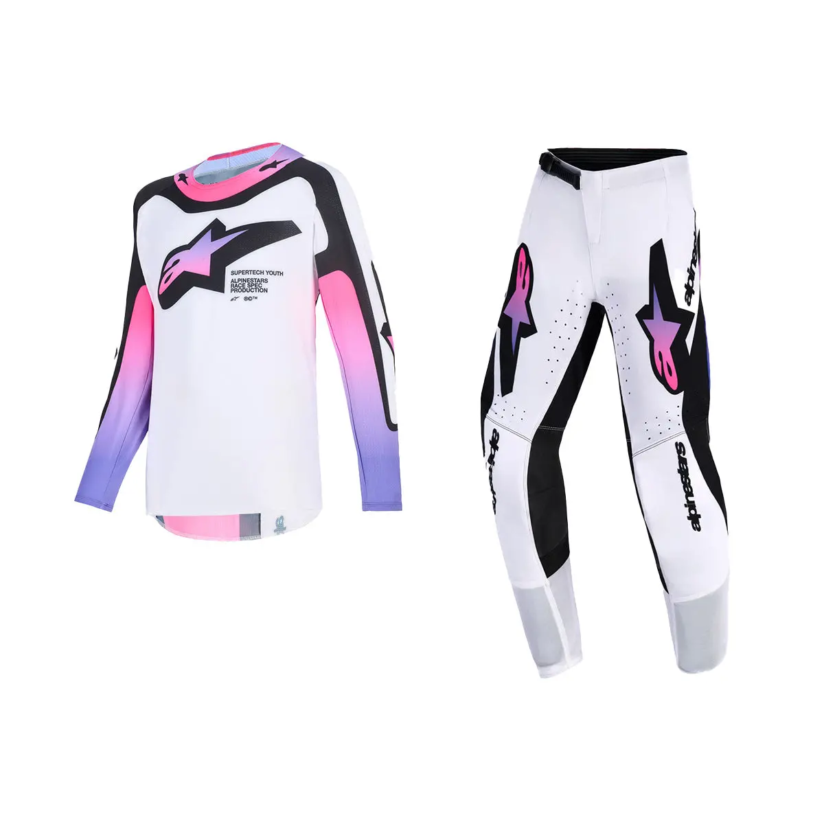 Alpinestars 2026 Youth Supertech Vista Gear Set - White Purple Black 1