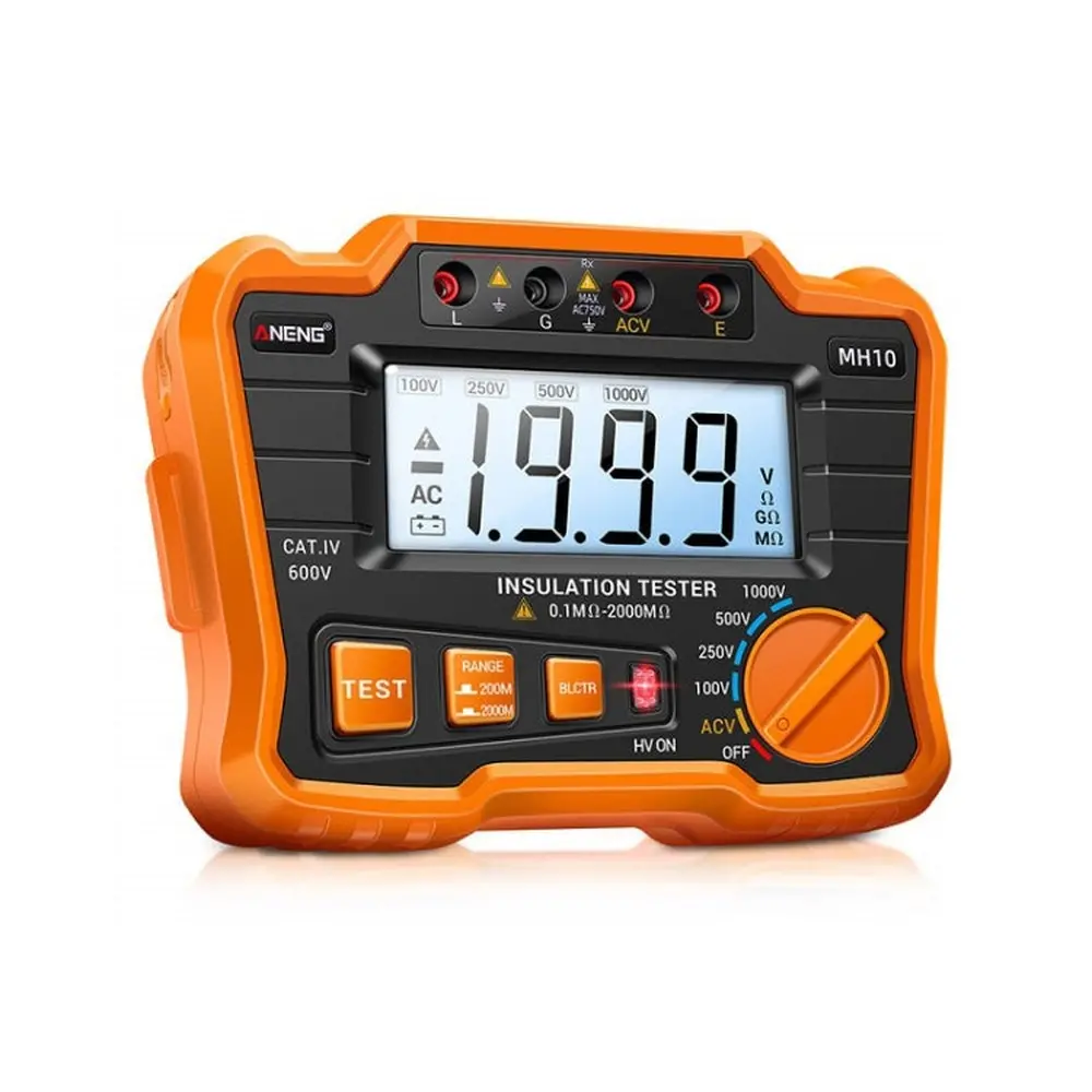 Aneng Mh10 Digital High Precision Insulation Resistance Tester, Orange, Blue 1