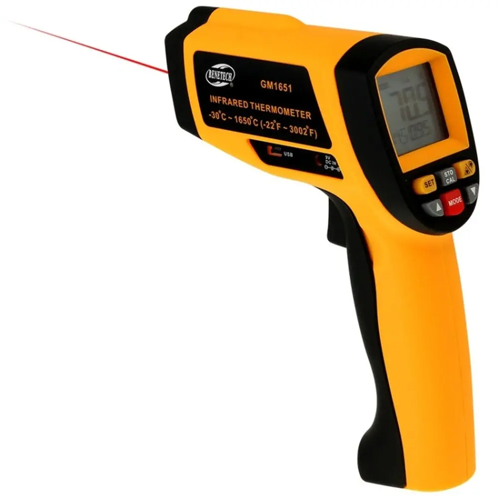 Benetech Gm1651 Usb Digital Display Temperature Gun Handheld Infrared Ir Thermometer, Measure Range: -30~1650C, Gm1651 1