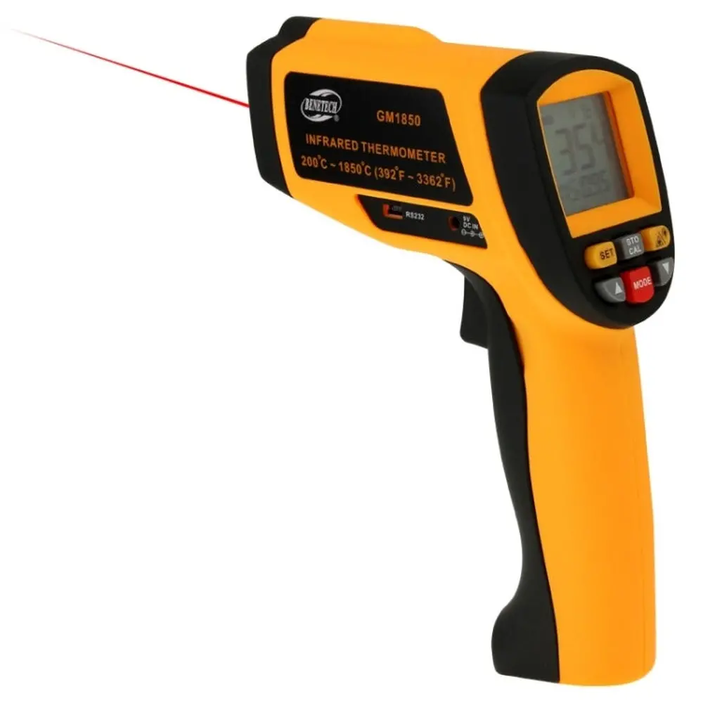 Benetech Gm1850 Digital Display Temperature Gun Handheld Infrared Ir Thermometer, Measure Range: 200~1850C, Gm1850 1