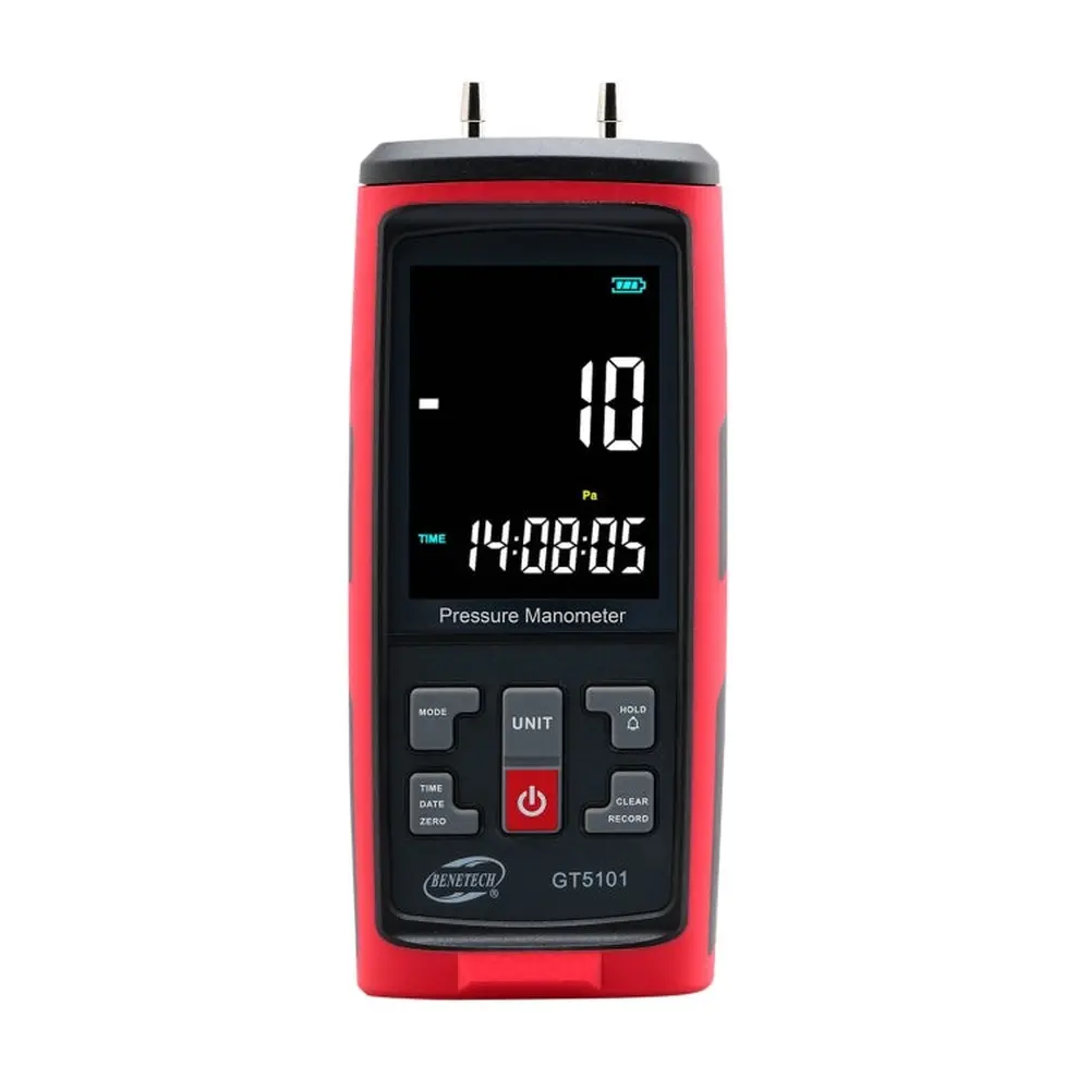 Benetech Gt5101 Lcd Display Differential Pressure Meter, 1Kpa, 2Kpa, 4Kpa, 10Kpa, 40Kpa, 50Kpa, 125Pa, 250Pa, 100Kpa 1