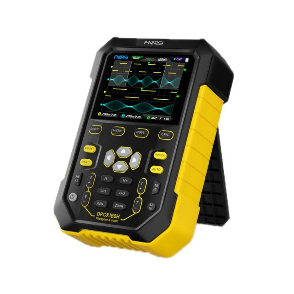 Fnirsi 2 In 1 Small Handheld Fluorescence Digital Dual-Channel Oscilloscope, Us Plug, Yellow, Blue 1