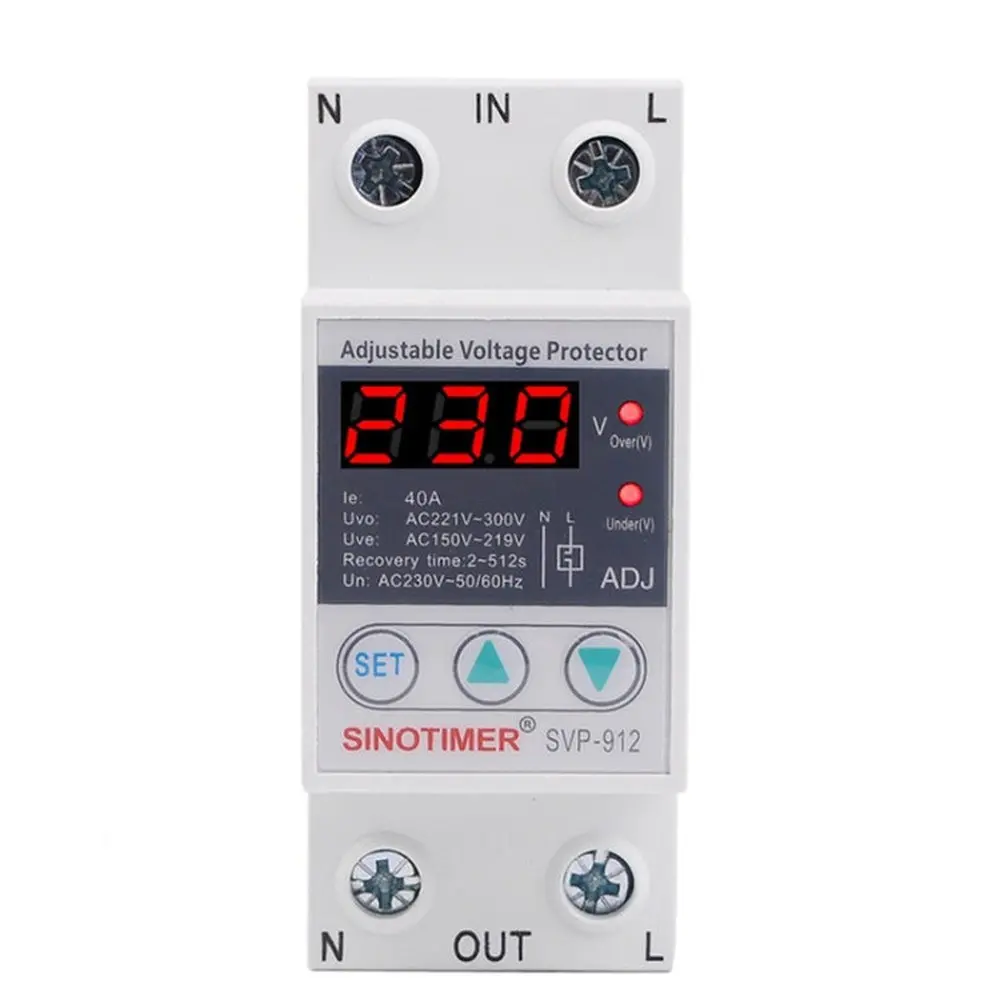 Sinotimer Svp-912 Adjustable Self-Resetting Intelligent Under-Voltage Protector, Current:, 40A, 63A, 80A 1