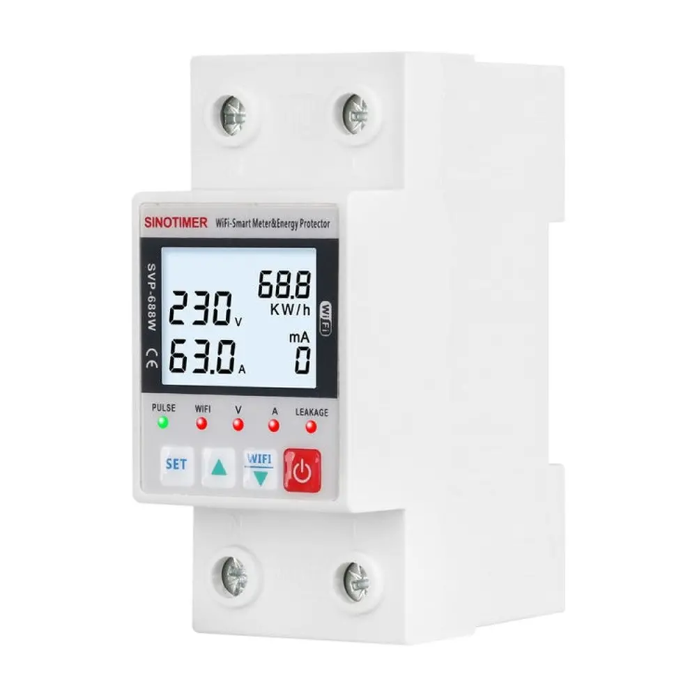 Tuya App Wifi Smart Circuit Breaker Over Under Voltage Protector, Sinotimer Svp-688W-L, Sinotimer Svp-688W 1