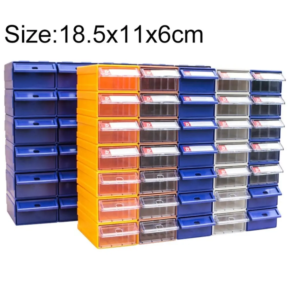 Thickened Combined Plastic Parts Cabinet Drawer Type Component Box Building Block Material Box Hardware Box, Random Color Delivery, Size: 18.5Cm X 11Cm X 6Cm, Size: 18.5Cm X 11Cm X 6Cm 1
