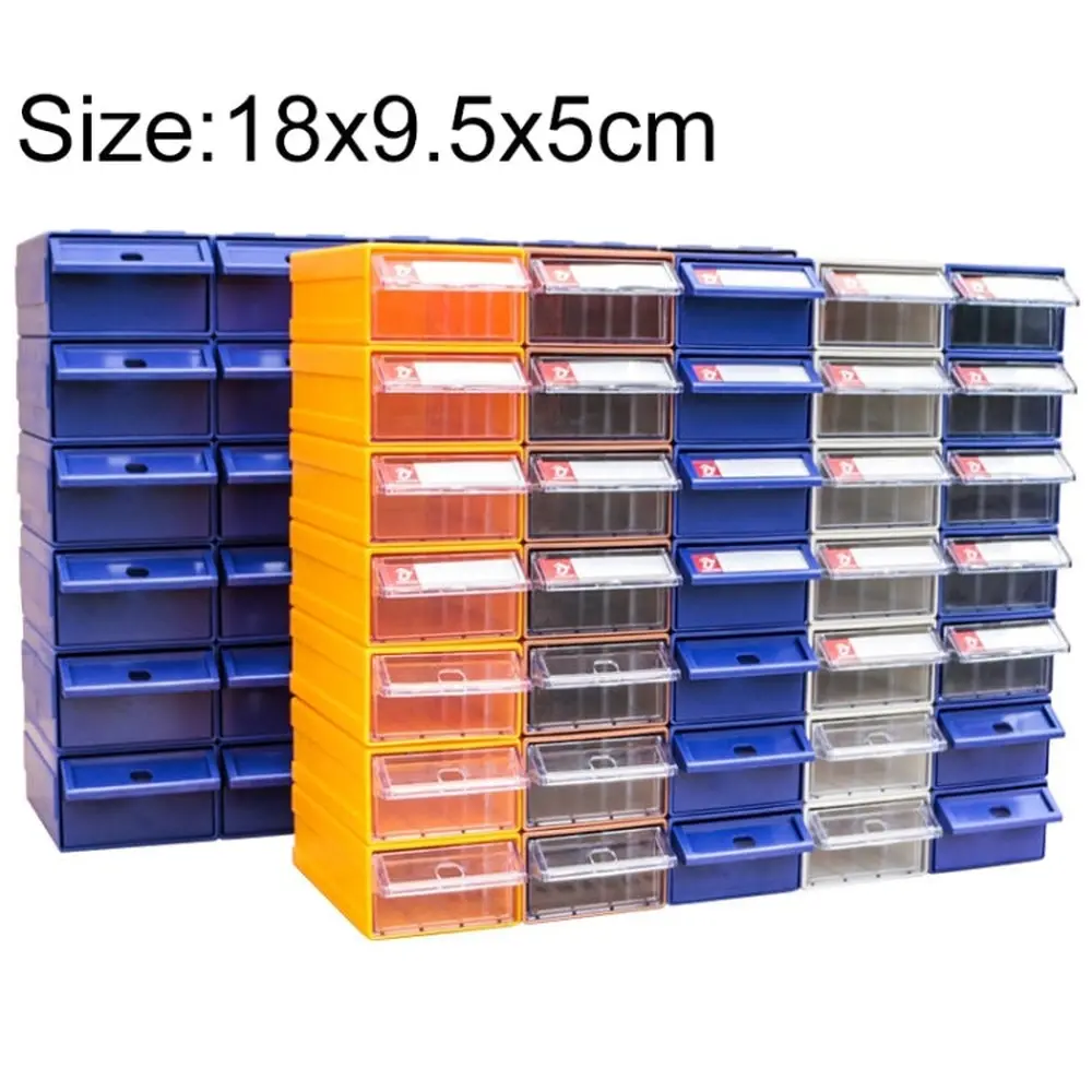 Thickened Combined Plastic Parts Cabinet Drawer Type Component Box Building Block Material Box Hardware Box, Random Color Delivery, Size: 18Cm X 9.5Cm X 5Cm, Size: 18Cm X 9.5Cm X 5Cm 1