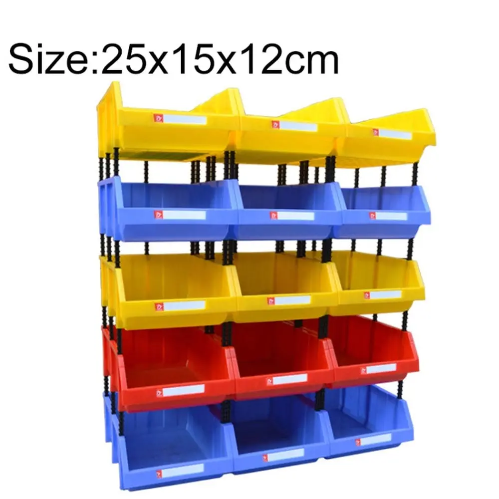 Thickened Oblique Plastic Box Combined Parts Box Material Box, Random Color Delivery, Size: 25Cm X 15Cm X 12Cm, 25Cm X 15Cm X 12Cm 1